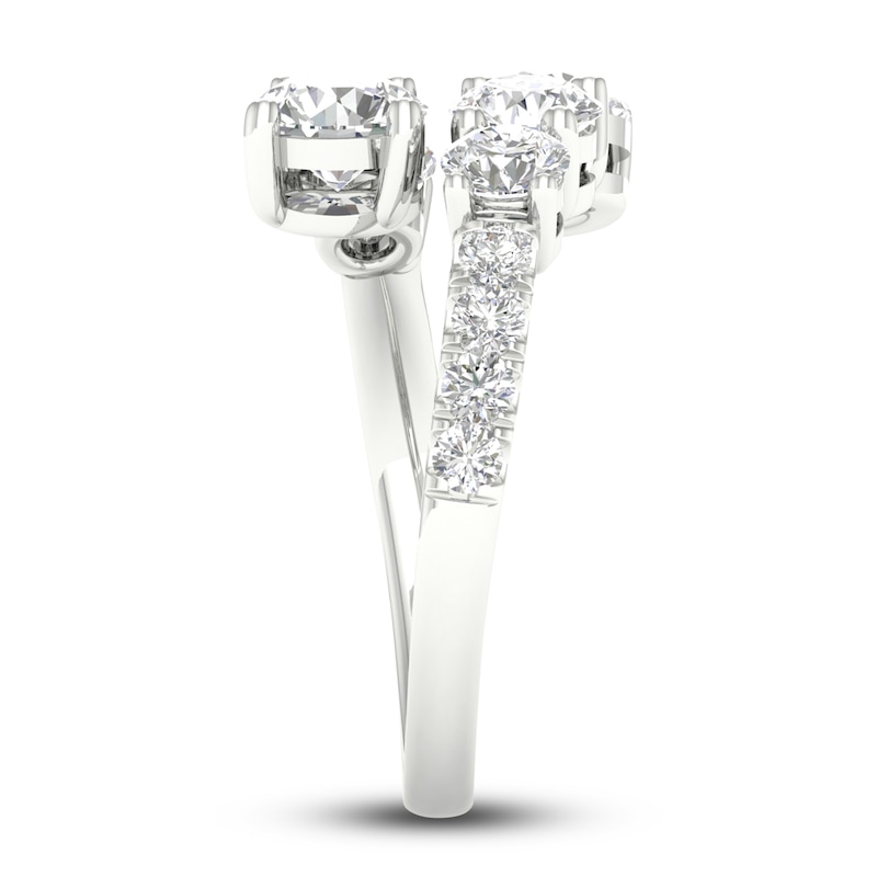 Main Image 2 of Lab-Grown Diamond Wrap Ring 3 ct tw Round 14K White Gold