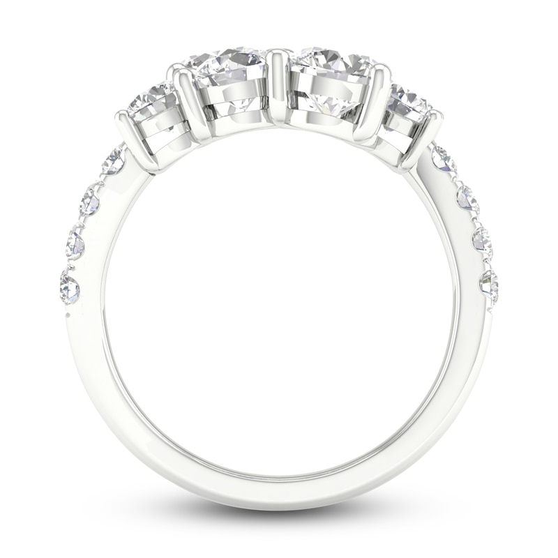 Main Image 3 of Lab-Grown Diamond Wrap Ring 3 ct tw Round 14K White Gold