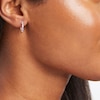 Thumbnail Image 2 of Kallati Round-Cut Natural Pink Sapphire Hoop Earrings 1/6 ct tw Diamonds 14K Rose Gold