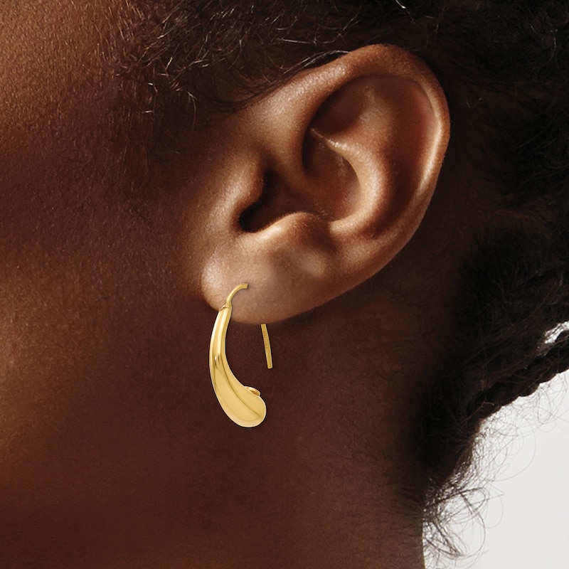 Puffy Teardrop Earrings 14K Yellow Gold