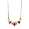 Thumbnail Image 1 of Natural Ruby Necklace 1/8 ct tw Diamonds 14K Yellow Gold 18"