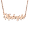 Thumbnail Image 1 of High-Polish Name Link Necklace 14K Rose Gold 18"