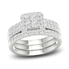 Thumbnail Image 1 of Diamond Bridal Set 1-1/4 ct tw Princess/Round 14K White Gold