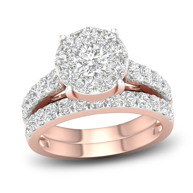 Main Image 1 of Diamond Bridal Set 2 ct tw Round 14K Rose Gold