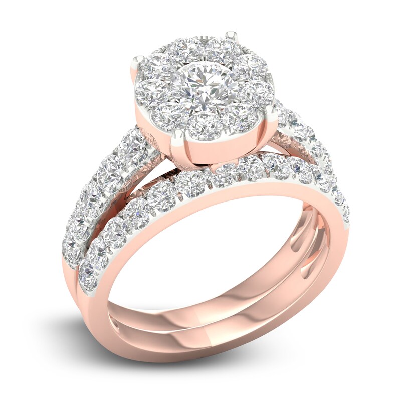 Main Image 2 of Diamond Bridal Set 2 ct tw Round 14K Rose Gold