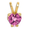 Natural Pink Sapphire Heart Necklace Charm 14K Yellow Gold