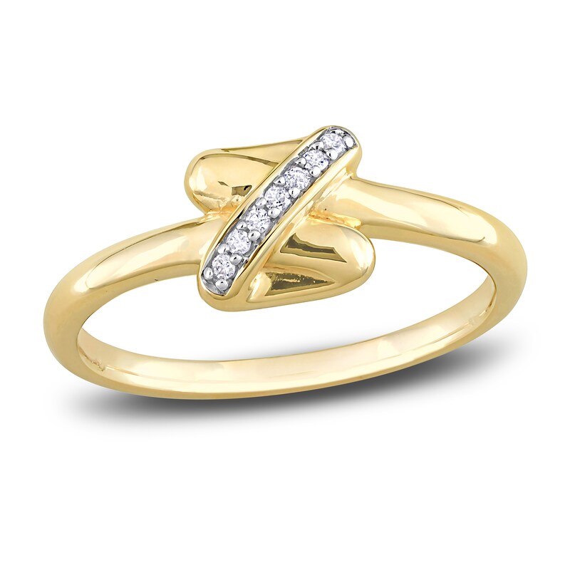 Main Image 1 of Y-Knot Ring Diamond Accents 14K Yellow Gold