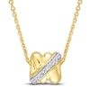Thumbnail Image 1 of Y-Knot Diamond Slide Necklace 1/10 ct tw Round 14K Yellow Gold 18"