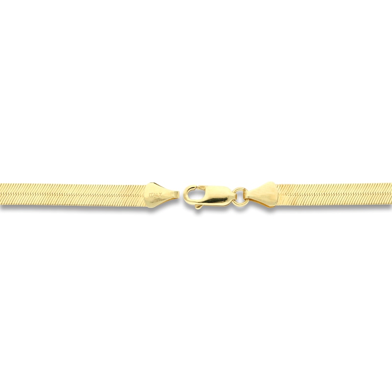 Main Image 2 of Solid Flexible Herringbone Bracelet 10K Yellow Gold 8" 4.77mm