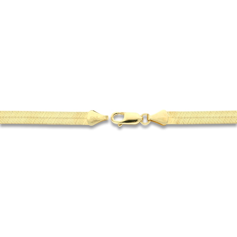 Flexible Herringbone Bracelet 10K Yellow Gold 8" 3.5mm