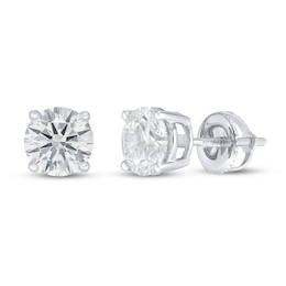 Lab-Grown Diamond Solitaire Earrings 1-1/2 ct tw Round 14K White Gold (SI2/F)