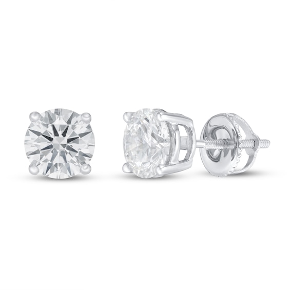 Jared Signature Lab-Grown Diamond Solitaire Earrings 1-1/2 ct tw Round 14K White Gold (SI2/F)