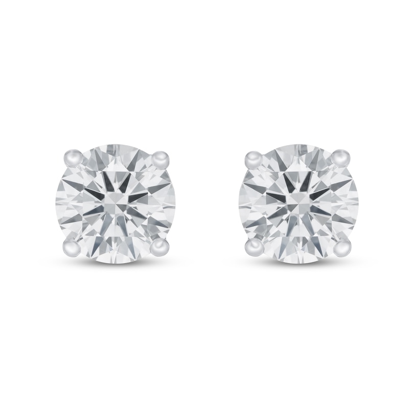 Main Image 3 of Lab-Grown Diamond Solitaire Earrings 1-1/2 ct tw Round 14K White Gold (SI2/F)