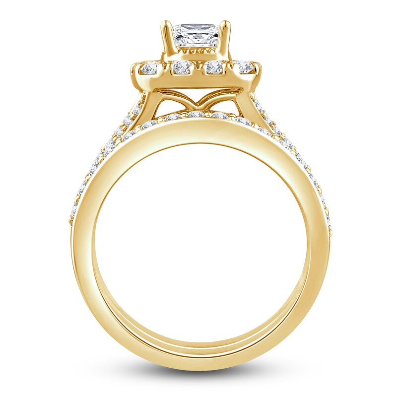 Main Image 2 of Diamond Bridal Set 2 ct tw Princess/Round 14K Yellow Gold