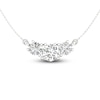 Thumbnail Image 1 of Lab-Grown Diamond 3-Stone Necklace 1-1/2 ct tw Round 14K White Gold