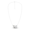 Thumbnail Image 2 of Lab-Created Diamond 3-Stone Necklace 1-1/2 ct tw Round 14K White Gold