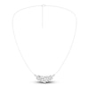 Thumbnail Image 4 of Lab-Created Diamond 3-Stone Necklace 1-1/2 ct tw Round 14K White Gold