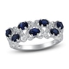 Thumbnail Image 1 of Natural Blue Sapphire Ring 3/8 ct tw Diamonds 14K White Gold
