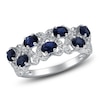 Thumbnail Image 2 of Natural Blue Sapphire Ring 3/8 ct tw Diamonds 14K White Gold