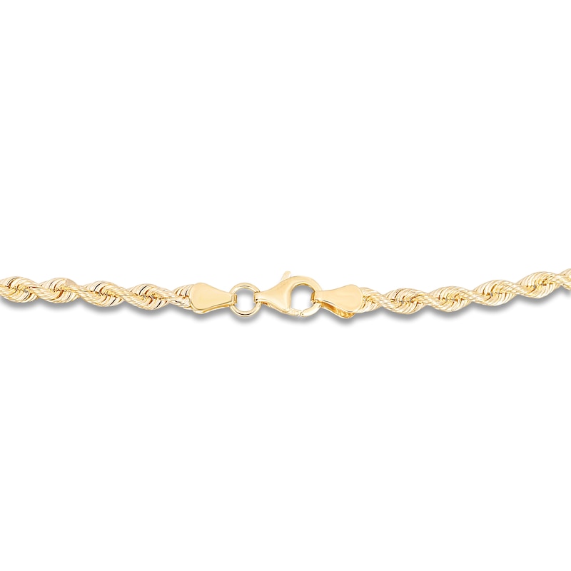 Main Image 3 of Solid Silk Rope Chain Necklace 14K Yellow Gold 24" 3.7mm