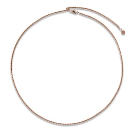 Semi-Solid Diamond-Cut Rope Chain Necklace 14K Rose Gold 24" 2mm