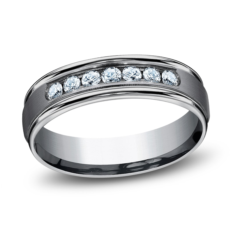 Main Image 1 of Men's Diamond Wedding Band 3/8 ct tw Round Tantalum 6.0mm