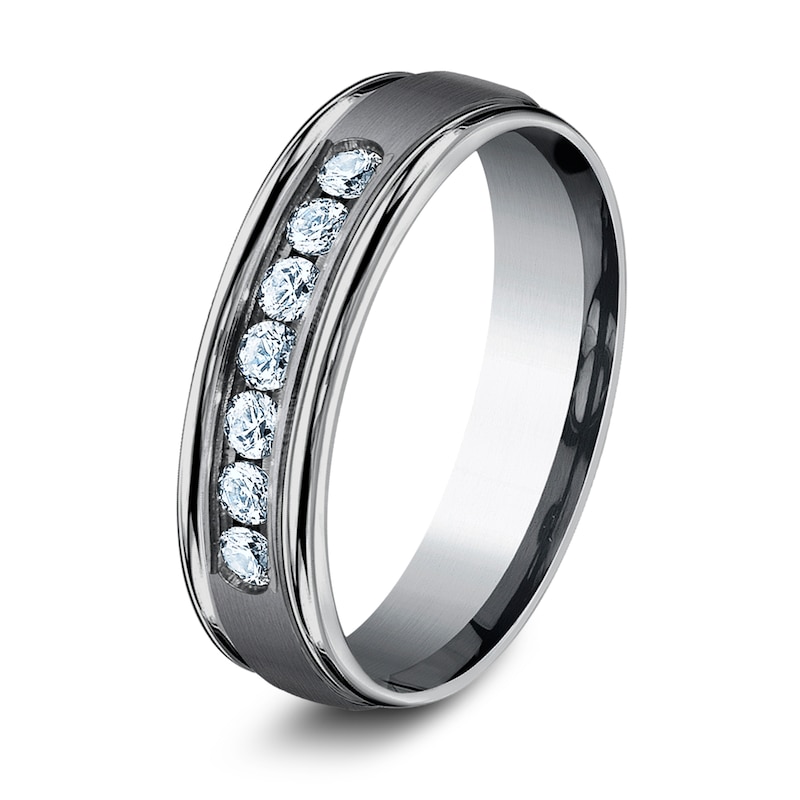 Main Image 2 of Men's Diamond Wedding Band 3/8 ct tw Round Tantalum 6.0mm