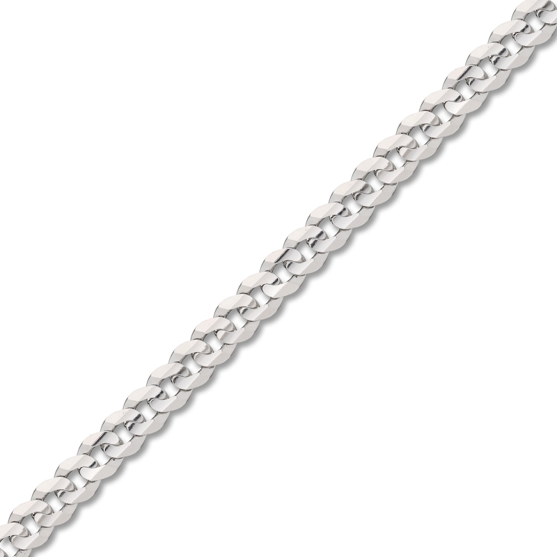 Main Image 2 of Solid Curb Bracelet 10K White Gold 8.5"