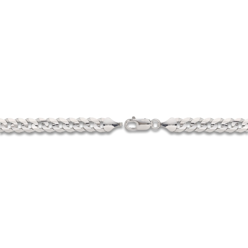 Main Image 3 of Solid Curb Bracelet 10K White Gold 8.5"