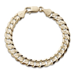 Solid Curb Bracelet 10K Yellow Gold 8.5"