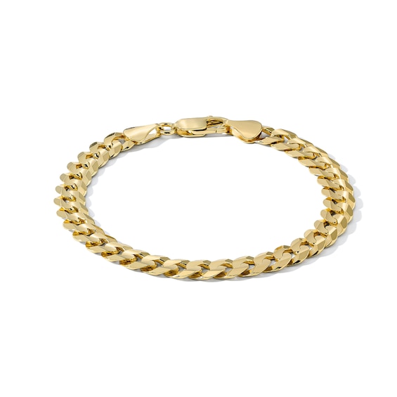 Solid Curb Bracelet 10K Yellow Gold 8.5"