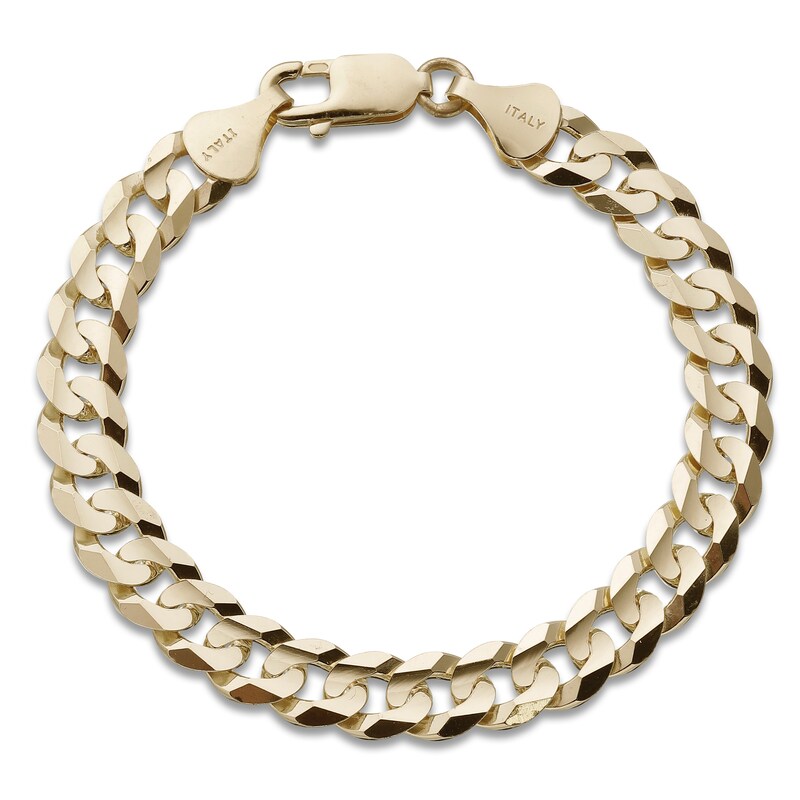 Main Image 1 of Solid Curb Bracelet 10K Yellow Gold 7.5"