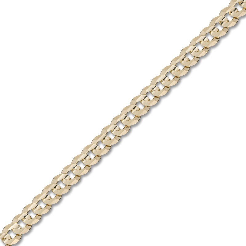 Main Image 2 of Solid Curb Bracelet 10K Yellow Gold 7.5"