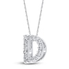 Thumbnail Image 2 of Diamond Letter D Necklace 1/20 ct tw Round 14K White Gold 18"