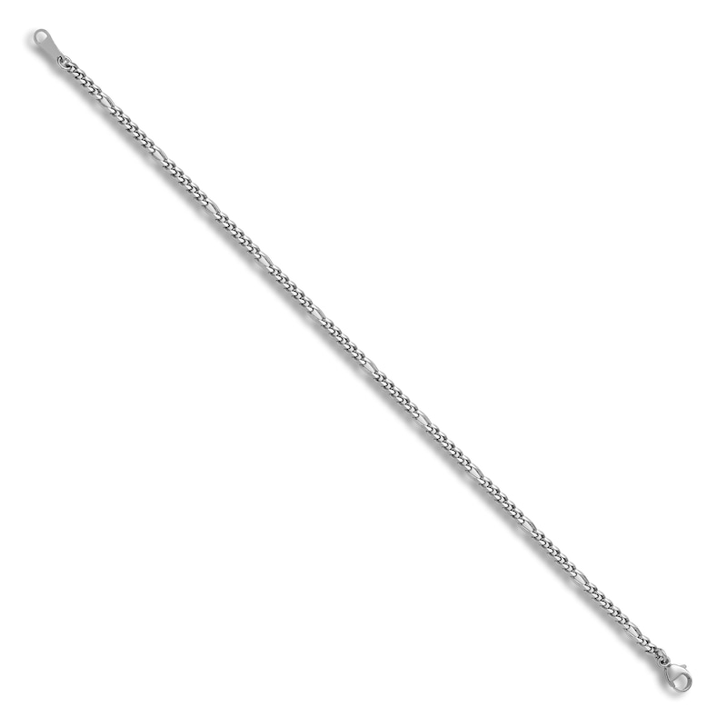 Main Image 3 of Solid Figaro Chain Bracelet Platinum 7.5" 2.5mm