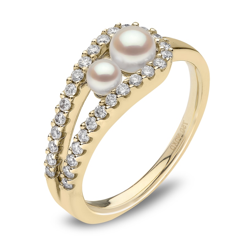 Main Image 2 of Yoko London Akoya Cultured Pearl Ring 1/4 ct tw Diamonds 18K Yellow Gold