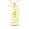 Thumbnail Image 0 of High-Polish Personalized Name & Number Dog Tag Necklace 14K Yellow Gold 22"