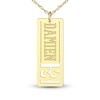 Thumbnail Image 1 of High-Polish Personalized Name & Number Dog Tag Necklace 14K Yellow Gold 22"