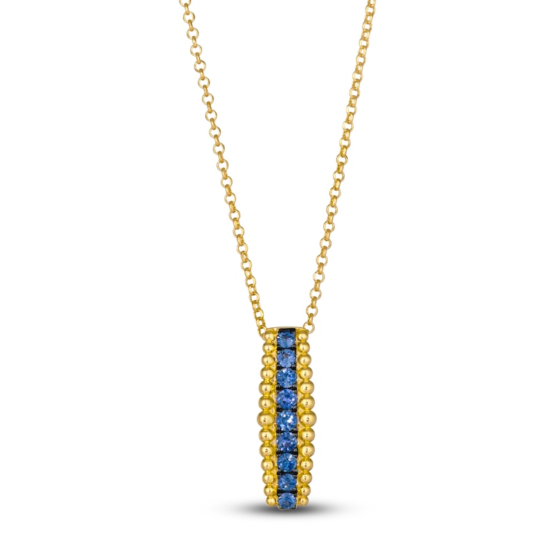 Main Image 1 of Le Vian Dolce D'Oro Natural Blue Sapphire Pendant Necklace 14K Honey Gold 19"