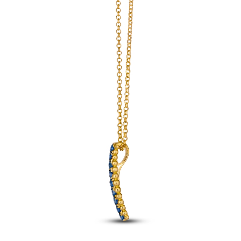 Main Image 2 of Le Vian Dolce D'Oro Natural Blue Sapphire Pendant Necklace 14K Honey Gold 19"