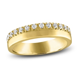 Diamond Pave Wedding Band 1/3 ct tw 14K Yellow Gold 4.8mm