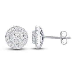 Diamond Stud Earrings 1/2 ct tw 10K White Gold