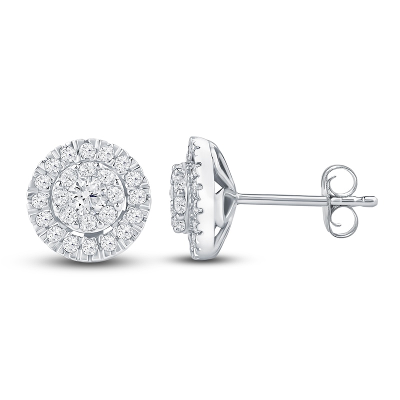 Main Image 1 of Diamond Stud Earrings 1/2 ct tw 10K White Gold