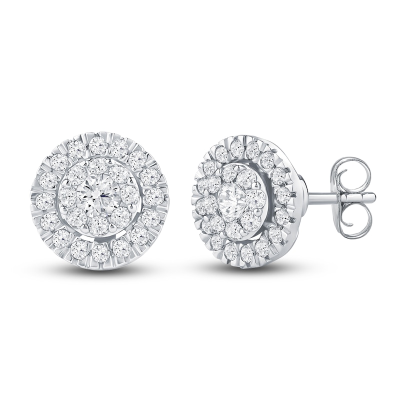 Main Image 2 of Diamond Stud Earrings 1/2 ct tw 10K White Gold