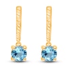 Thumbnail Image 1 of Kallati Natural Blue Topaz Hoop Earrings 14K Yellow Gold