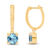 Thumbnail Image 2 of Kallati Natural Blue Topaz Hoop Earrings 14K Yellow Gold