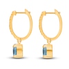 Thumbnail Image 3 of Kallati Natural Blue Topaz Hoop Earrings 14K Yellow Gold