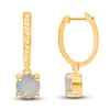 Thumbnail Image 2 of Kallati Natural Opal Hoop Earrings 14K Yellow Gold