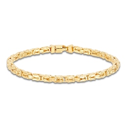 Hollow Byzantine Chain Bracelet 3.95mm 14K Yellow Gold 8.5"
