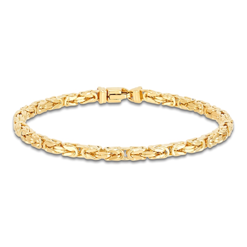 Main Image 1 of Hollow Byzantine Chain Bracelet 3.95mm 14K Yellow Gold 8.5"